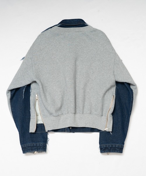 Wizzard（ウィザード）の「Wizzard ウィザード / WASHED DOCKING DENIM BLOUSON ウォッシュドドッキングデニムブルゾン（ブルゾン・メンズ・ホワイト/インディゴブルー/ブラック・3/1/2）」の8枚目の写真