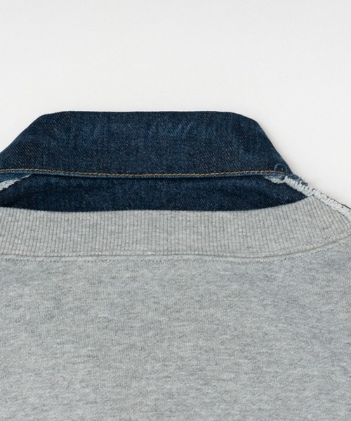 Wizzard（ウィザード）の「Wizzard ウィザード / WASHED DOCKING DENIM BLOUSON ウォッシュドドッキングデニムブルゾン（ブルゾン・メンズ・ホワイト/インディゴブルー/ブラック・3/1/2）」の13枚目の写真