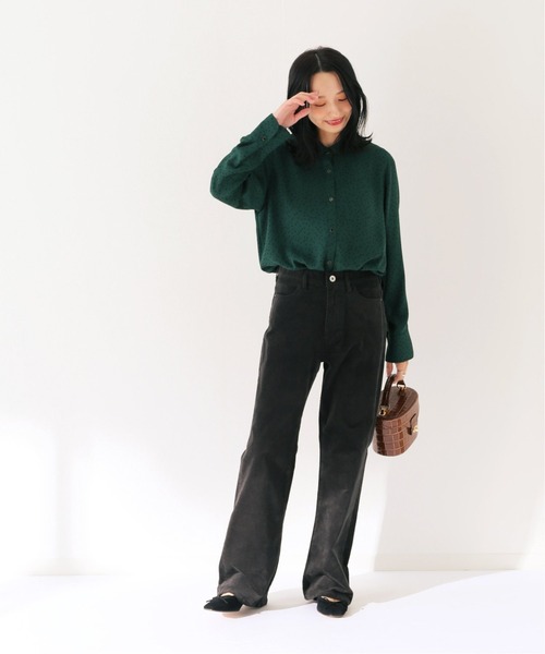 SLOBE IENA(スローブイエナ)の「カラーランダムドット丸襟ブラウス【手洗い可能】◆(シャツ/ブラウス・レディース・ネイビー/グリーン・FREE)」の9枚目の写真