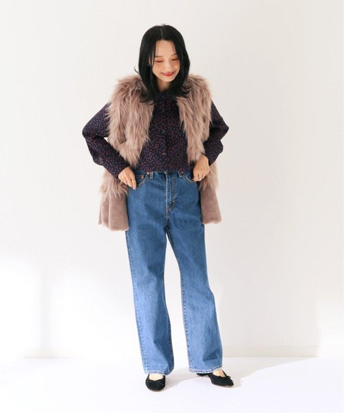 SLOBE IENA(スローブイエナ)の「カラーランダムドット丸襟ブラウス【手洗い可能】◆(シャツ/ブラウス・レディース・ネイビー/グリーン・FREE)」の5枚目の写真