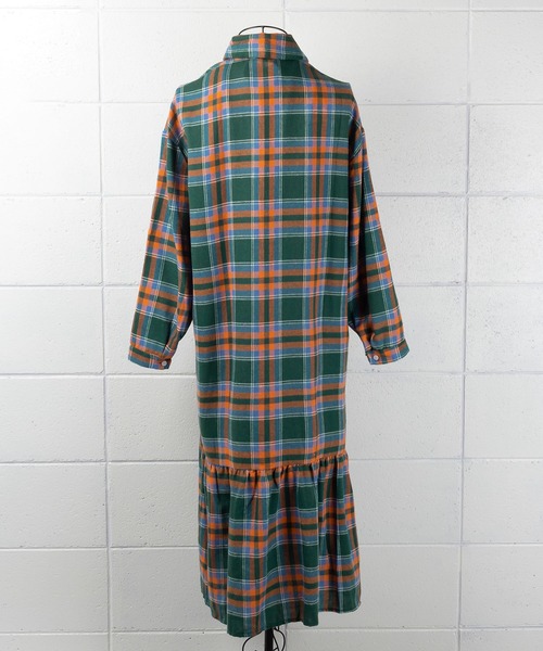 me+em select（ミームセレクト）の「ギャザー切替チェックフランネルシャツワンピース（シャツワンピース・レディース・ピンク/グリーン・FREE）」の20枚目の写真