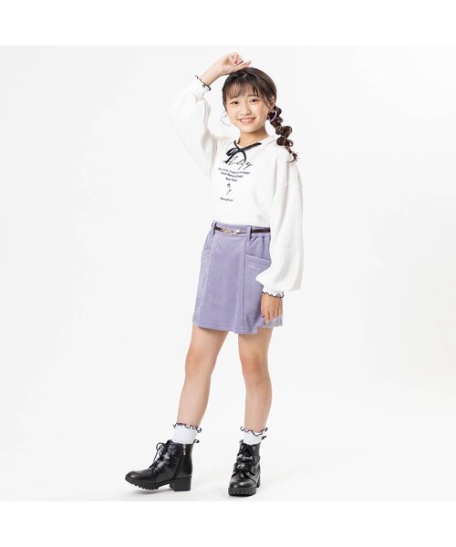 algy（アルジー）の「りぼん付きメロークルーソックス（ソックス/靴下・キッズ・ブラック/オフホワイト/ピンク・21/24）」の5枚目の写真