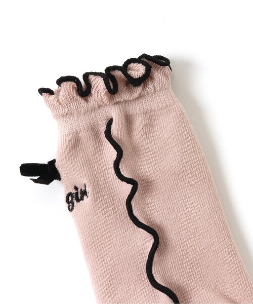 algy（アルジー）の「りぼん付きメロークルーソックス（ソックス/靴下・キッズ・ブラック/オフホワイト/ピンク・21/24）」の10枚目の写真