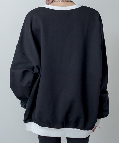 RASVOA(ラスボア)の「Easy Rock配色トレーナー/スウェット(スウェット・レディース・ブラック/オフホワイト・FREE)」の11枚目の写真