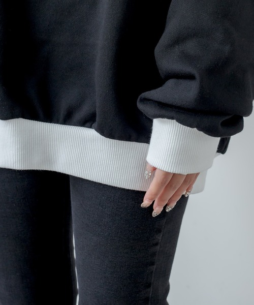 RASVOA(ラスボア)の「Easy Rock配色トレーナー/スウェット(スウェット・レディース・ブラック/オフホワイト・FREE)」の13枚目の写真