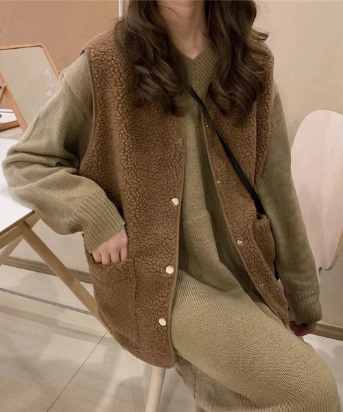 ルーズボアベスト（ベスト）｜Vipoa（ヴィポア）のファッション通販