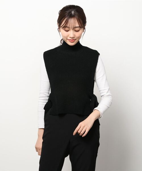 MAISON SPECIAL（メゾンスペシャル）の「グローブセットニットビブ【MAISON SPECIAL/メゾンスペシャル】（ニット/セーター・レディース・ホワイト/ブラック/グレー・FREE）」の6枚目の写真