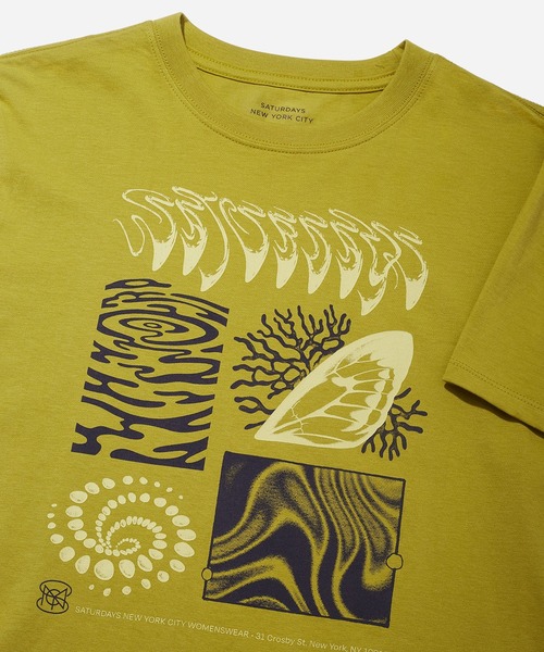Saturdays NYC(サタデーズ ニューヨークシティ )の「Diatoms Standard S/S Tee(Tシャツ/カットソー・レディース・イエロー/オリーブ/ネイビー・S/L/M/X-SMALL)」の7枚目の写真