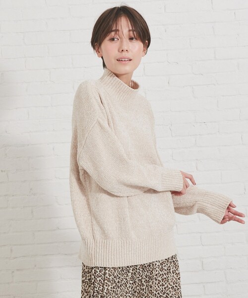 DRESKIP（ドレスキップ）の「◆ベロアモールハイネックニット（ニット/セーター・レディース・オフホワイト/ダークグレー/ナチュラル/ピンク系・02/03/04）」の16枚目の写真
