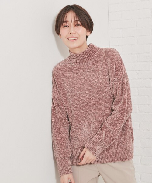 DRESKIP（ドレスキップ）の「◆ベロアモールハイネックニット（ニット/セーター・レディース・オフホワイト/ダークグレー/ナチュラル/ピンク系・02/03/04）」の13枚目の写真