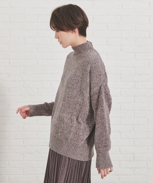 DRESKIP（ドレスキップ）の「◆ベロアモールハイネックニット（ニット/セーター・レディース・オフホワイト/ダークグレー/ナチュラル/ピンク系・02/03/04）」の18枚目の写真