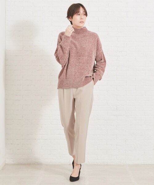 DRESKIP（ドレスキップ）の「◆ベロアモールハイネックニット（ニット/セーター・レディース・オフホワイト/ダークグレー/ナチュラル/ピンク系・02/03/04）」の21枚目の写真