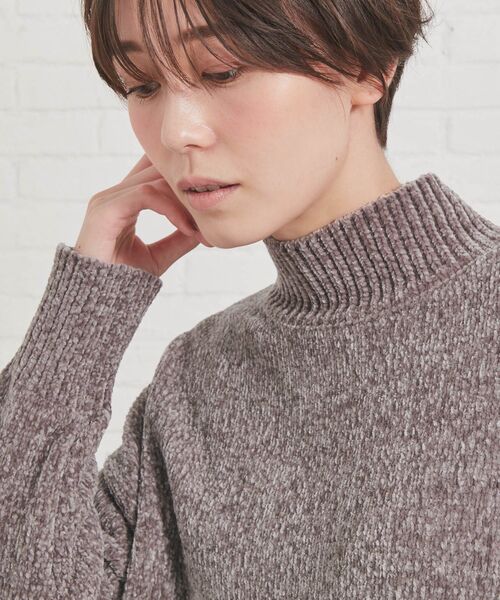 DRESKIP（ドレスキップ）の「◆ベロアモールハイネックニット（ニット/セーター・レディース・オフホワイト/ダークグレー/ナチュラル/ピンク系・02/03/04）」の11枚目の写真