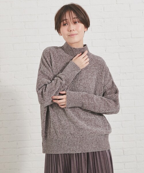 DRESKIP（ドレスキップ）の「◆ベロアモールハイネックニット（ニット/セーター・レディース・オフホワイト/ダークグレー/ナチュラル/ピンク系・02/03/04）」の22枚目の写真