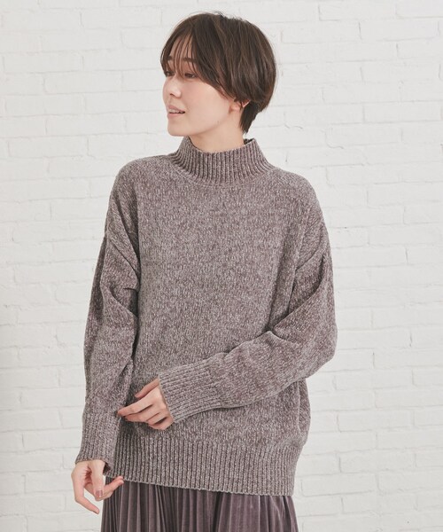 DRESKIP（ドレスキップ）の「◆ベロアモールハイネックニット（ニット/セーター・レディース・オフホワイト/ダークグレー/ナチュラル/ピンク系・02/03/04）」の15枚目の写真