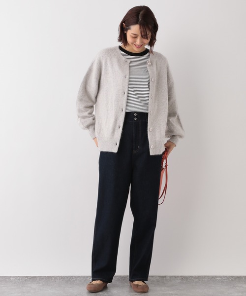 GLOBAL WORK（グローバルワーク）の「FOXコンフワフワ2WAYプルオーバー/944173（ニット/セーター・レディース・ライトグレー/ベージュ/パープル系その他4・FREE）」の6枚目の写真