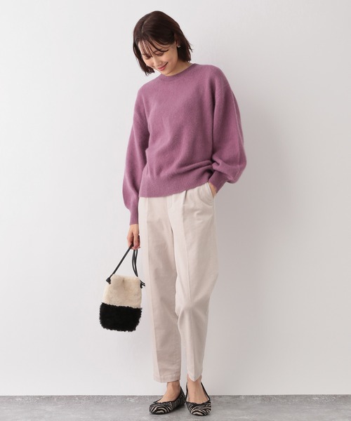 GLOBAL WORK（グローバルワーク）の「FOXコンフワフワ2WAYプルオーバー/944173（ニット/セーター・レディース・ライトグレー/ベージュ/パープル系その他4・FREE）」の4枚目の写真