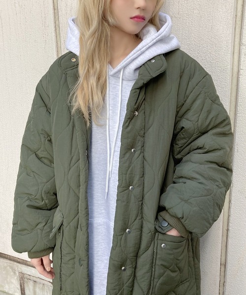 Figments（フィグメンツ）の「キルティングコート（ダウンジャケット/コート・レディース・ブラック/カーキ・FREE）」の10枚目の写真