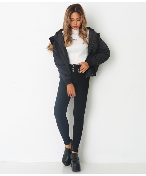 ANAP（アナップ）の「N2Bジャケット（ミリタリージャケット・レディース・ブラック/ベージュ/カーキ/ライトブラウン・M/L）」の9枚目の写真