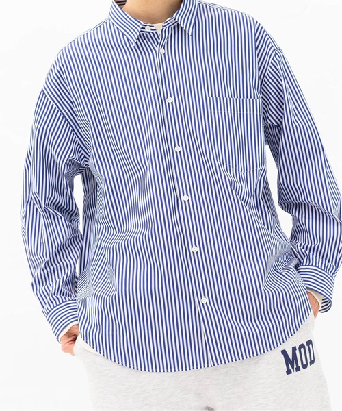 THOMAS MASON(トーマス メイソン)の「【THOMAS MASON / トーマス メイソン】 オーバーサイズ レギュラーカラー シャツ(シャツ/ブラウス・メンズ・ブラウン/ブラック/ホワイト/オレンジ/ブルー系その他2/ブラック系その他/ブルー系その他4/ブルー/ブルー系その他3/ピンク/ブルー系その他/ブルー系その他5・LARGE/MEDIUM)」の7枚目の写真