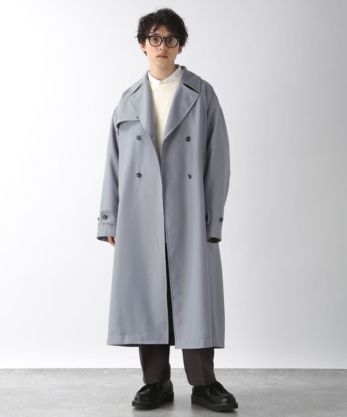 RAGEBLUE(レイジブルー)の「PEツイル/ロングトレンチコート/260524(トレンチコート・メンズ・ライトブルー/ダークグレー/ベージュ・MEDIUM/LARGE)」の17枚目の写真