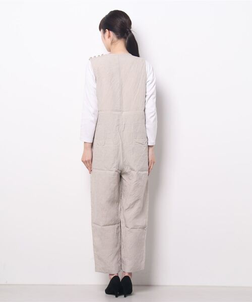 note et silence （ノートエシロンス）の「【 AMB100貨 】 トリプルワッシャーリネンオールインワン（つなぎ/オールインワン・レディース・ブラック/キナリ・FREE）」の15枚目の写真