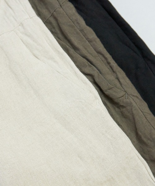 note et silence （ノートエシロンス）の「【 AMB100貨 】 トリプルワッシャーリネンオールインワン（つなぎ/オールインワン・レディース・ブラック/キナリ・FREE）」の9枚目の写真