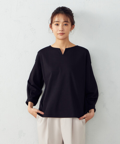 COMME CA ISM(コムサイズム)の「キーネックカットソー(Tシャツ/カットソー・レディース・ホワイト/ブラック・MEDIUM/LARGE)」の21枚目の写真