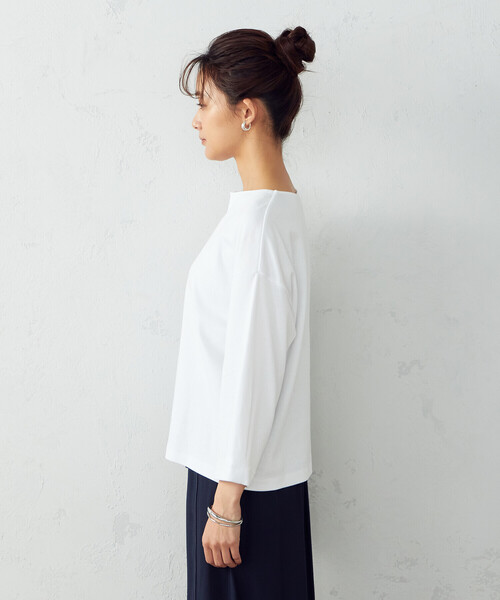 COMME CA ISM(コムサイズム)の「キーネックカットソー(Tシャツ/カットソー・レディース・ホワイト/ブラック・MEDIUM/LARGE)」の18枚目の写真