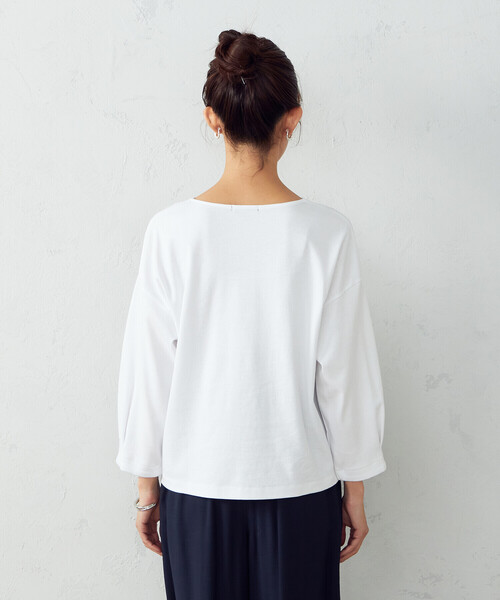 COMME CA ISM(コムサイズム)の「キーネックカットソー(Tシャツ/カットソー・レディース・ホワイト/ブラック・MEDIUM/LARGE)」の17枚目の写真