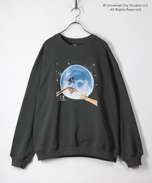 E T シーンイラストプリントスウェット プルオーバー バックプリント ビッグシルエット
