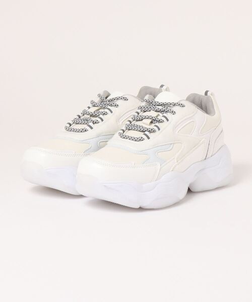 Zipper（ジッパー）の「【Zipper】<2022SS>韓国風 ボリュームソールスニーカー（スニーカー・レディース・ホワイト/ピンク/ブラック・M/S/L/LL）」の6枚目の写真