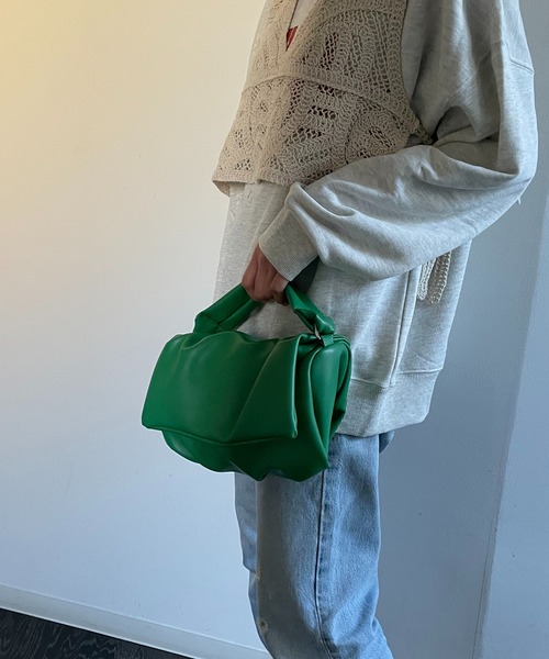 AS KNOW AS plus（アズノゥアズプラス）の「●ショルダー付餃子バッグ（ショルダーバッグ・レディース・ホワイト/ブラック/グリーン/ブルー/ピンク・FREE）」の9枚目の写真