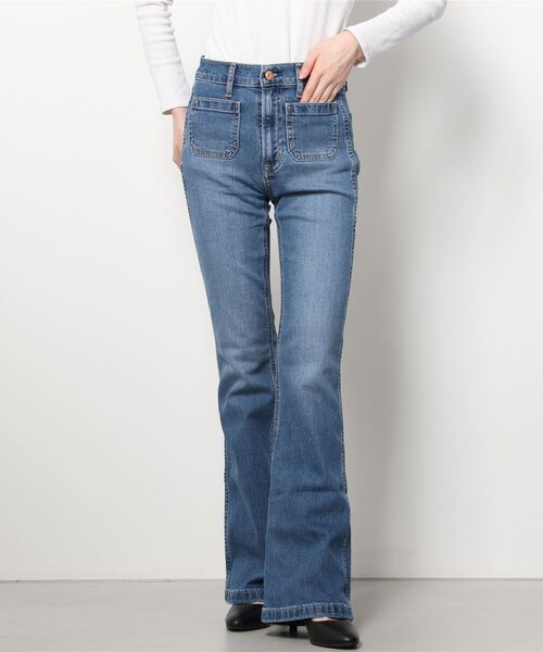 GAP（ギャップ）の「ハイライズ フレアジーンズ（デニムパンツ・レディース・インディゴブルー・24/23/25/26/27/28/29/30）」の2枚目の写真