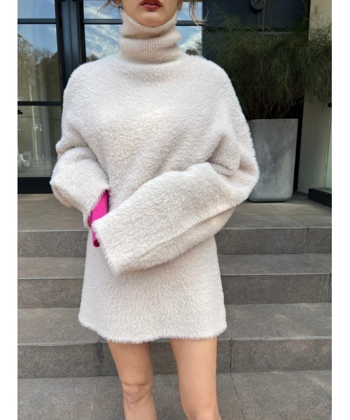 AMAIL(アマイル)の「Mochi fuwa mini dress(ワンピース・レディース・アイボリー/ブラック・FREE)」の1枚目の写真