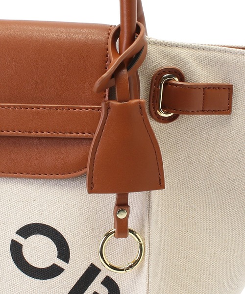 Via Demizon(ビアデミゾン)の「ロゴプリントの2WAYトートバッグ(トートバッグ・レディース・ベージュ/グレー/ブラック/キャメル・フリー)」の12枚目の写真