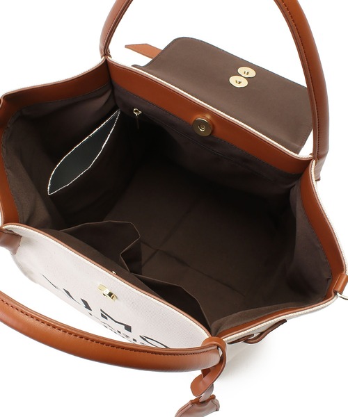 Via Demizon(ビアデミゾン)の「ロゴプリントの2WAYトートバッグ(トートバッグ・レディース・ベージュ/グレー/ブラック/キャメル・フリー)」の13枚目の写真