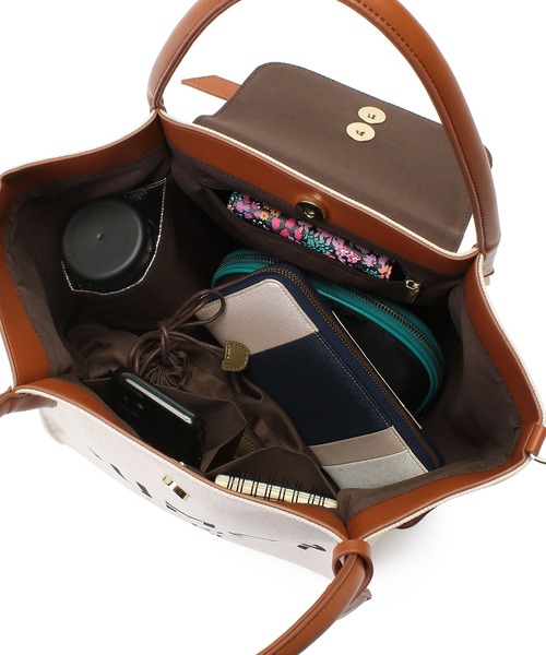 Via Demizon(ビアデミゾン)の「ロゴプリントの2WAYトートバッグ(トートバッグ・レディース・ベージュ/グレー/ブラック/キャメル・フリー)」の14枚目の写真