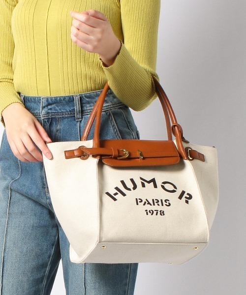 Via Demizon(ビアデミゾン)の「ロゴプリントの2WAYトートバッグ(トートバッグ・レディース・ベージュ/グレー/ブラック/キャメル・フリー)」の5枚目の写真