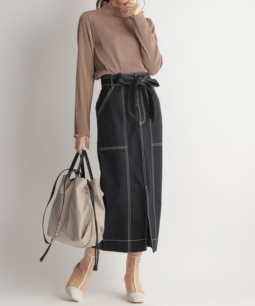 Andemiu(アンデミュウ)の「カットプリーツT270457(Tシャツ/カットソー・レディース・ベージュ/ブラウン/グレー・FREE)」の8枚目の写真