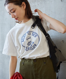 PAR ICI | 水兵ラバープリント Tシャツ(Tシャツ/カットソー)