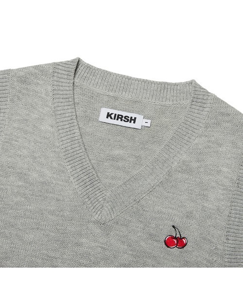 [ KIRSH ]★韓国大人気★MEN SMALL CHERRY KNIT VEST KIRSH（キルシー）の「KIRSH SMALL CHERRY CABLE COLLAR KNIT