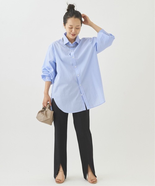 Plage ストレッチバックスリットパンツ　Black36 Plage ストレッチバックスリットパンツ Black36