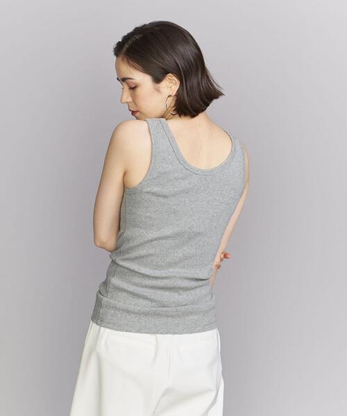 BEAUTY&YOUTH UNITED ARROWS(ビューティーアンドユースユナイテッドアローズ)の「BY コットンブレンド テレコ タンクトップ -ウォッシャブル-(タンクトップ・レディース・ホワイト/ブラック/グレー/イエロー/ダークブラウン・FREE)」の3枚目の写真