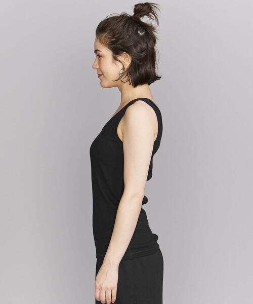 BEAUTY&YOUTH UNITED ARROWS(ビューティーアンドユースユナイテッドアローズ)の「BY コットンブレンド テレコ タンクトップ -ウォッシャブル-(タンクトップ・レディース・ホワイト/ブラック/グレー/イエロー/ダークブラウン・FREE)」の7枚目の写真