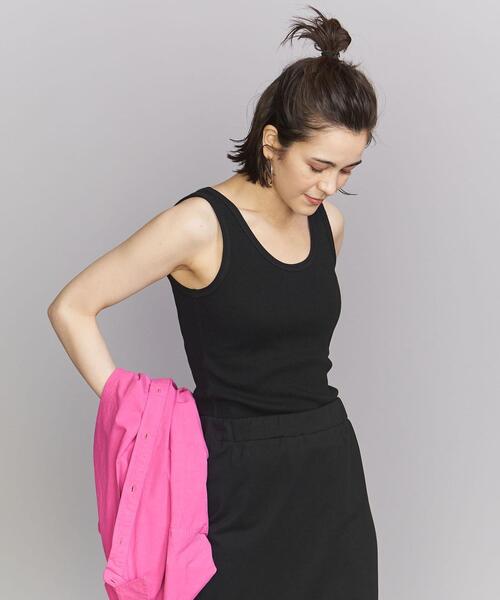 BEAUTY&YOUTH UNITED ARROWS(ビューティーアンドユースユナイテッドアローズ)の「BY コットンブレンド テレコ タンクトップ -ウォッシャブル-(タンクトップ・レディース・ホワイト/ブラック/グレー/イエロー/ダークブラウン・FREE)」の9枚目の写真
