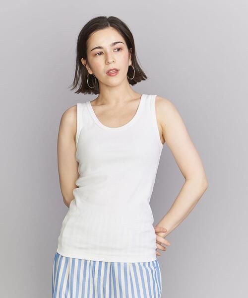 BEAUTY&YOUTH UNITED ARROWS(ビューティーアンドユースユナイテッドアローズ)の「BY コットンブレンド テレコ タンクトップ -ウォッシャブル-(タンクトップ・レディース・ホワイト/ブラック/グレー/イエロー/ダークブラウン・FREE)」の12枚目の写真