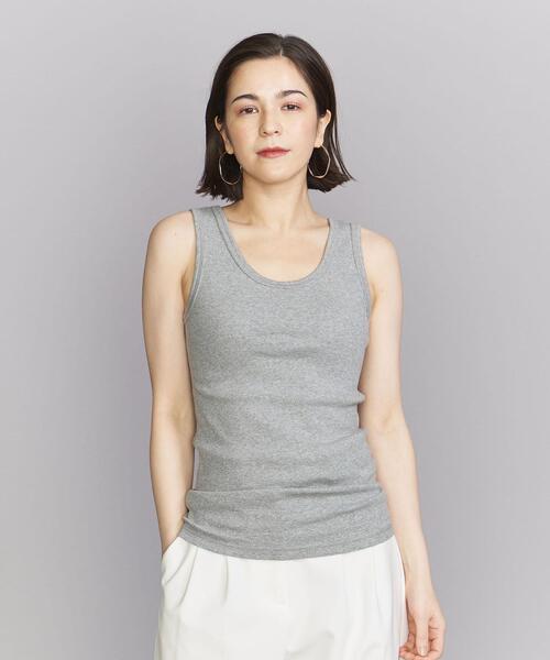 BEAUTY&YOUTH UNITED ARROWS(ビューティーアンドユースユナイテッドアローズ)の「BY コットンブレンド テレコ タンクトップ -ウォッシャブル-(タンクトップ・レディース・ホワイト/ブラック/グレー/イエロー/ダークブラウン・FREE)」の13枚目の写真