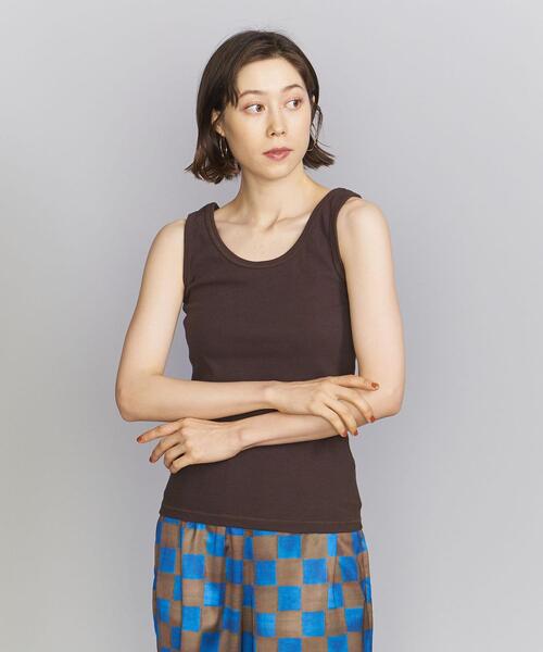 BEAUTY&YOUTH UNITED ARROWS(ビューティーアンドユースユナイテッドアローズ)の「BY コットンブレンド テレコ タンクトップ -ウォッシャブル-(タンクトップ・レディース・ホワイト/ブラック/グレー/イエロー/ダークブラウン・FREE)」の14枚目の写真