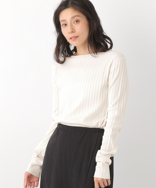 LEPSIM（レプシィム）の「ハリヌキテレコプルオーバー　262572（Tシャツ/カットソー・レディース・ブラック/オフホワイト・FREE）」の2枚目の写真